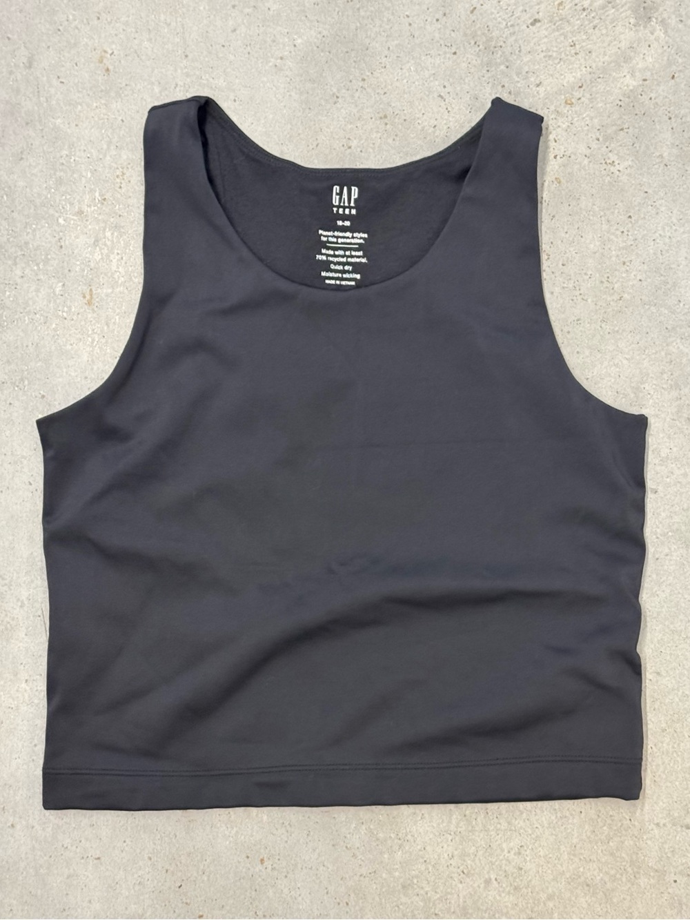 GAP Teen Girls Black Active Tank Top 18-20 Quick Dry Moisture Wicking